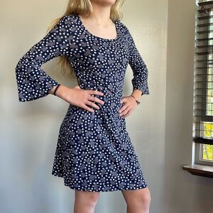 Boden “Miriam” jersey tunic dress with bell sleeves